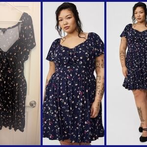 Torrid Navy Floral Mini Dress